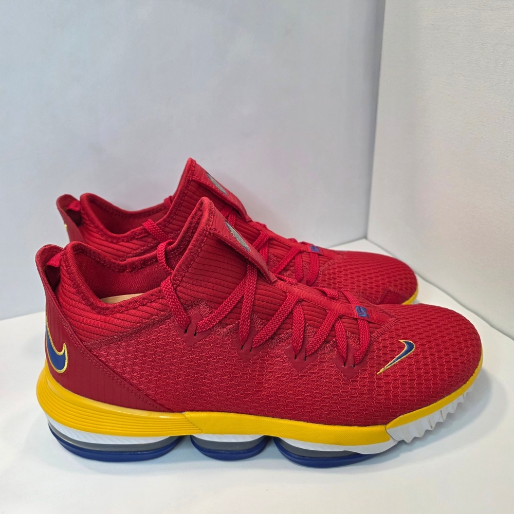 Nike LeBron 16 XVI Low "SuperBron" Mens Size 13 Red Excellent  CK2168-600